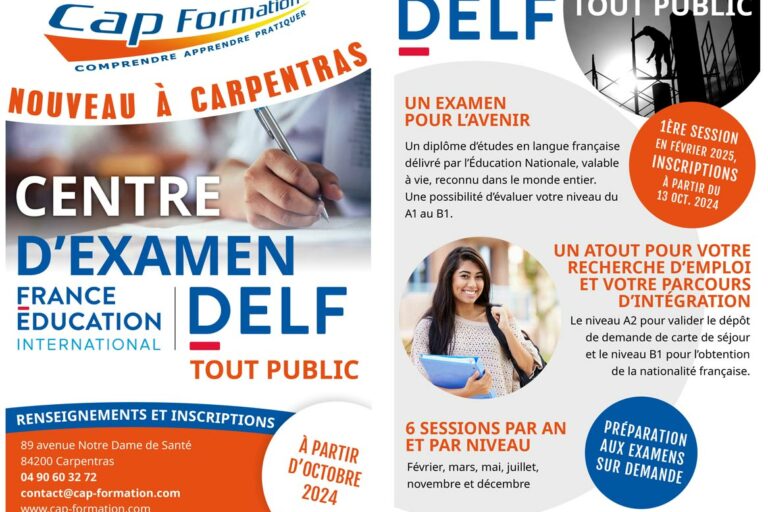 Centre Examen DELF Cap Formation Carpentras